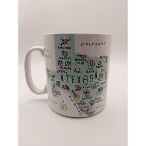 222 Fifth Mug Texas Labeled Map “My Place” Collection 28 Oz Extra Large Cup NEW